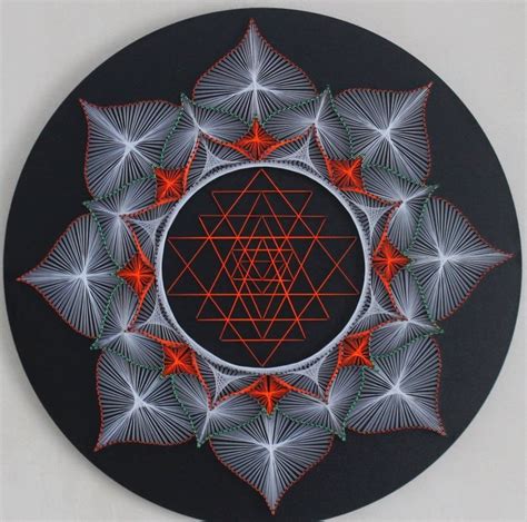 Sri Yantra String Art Sacred Geometry Meditation Wall Art Etsy