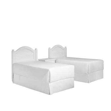 home styles bermuda set of 2 twin headboards and 1 nightstand by white brushed