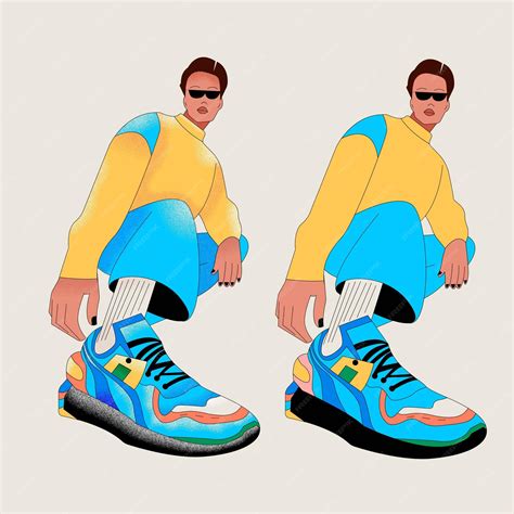 Premium Vector Low Angle Shot Men Vector Illustration With Texture