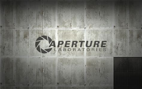 portal game aperture laboratories logo valve portal 2 cyan black background hd wallpaper