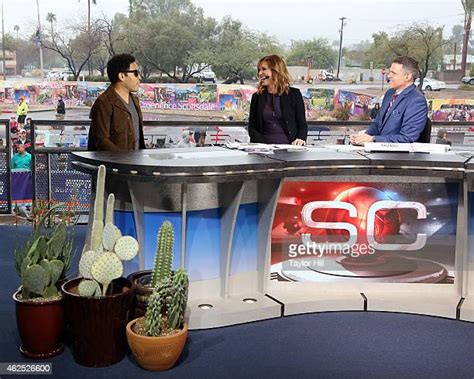 Anchors Hannah Storm And Jay Crawford Of Espn Interview Lenny Kravitz