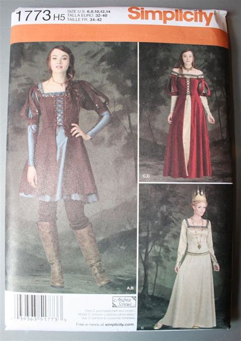 Medieval Renaissance Costume Dress Pattern By Femininedress Costume Dress Patterns Long Dress