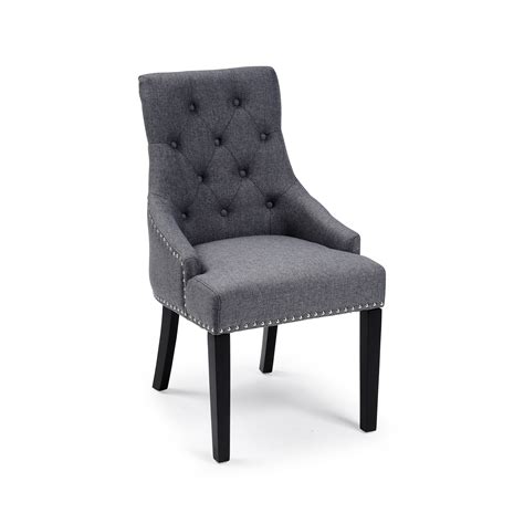 Mix and match different hues and prints for maximum style. Chelsea Upholstered Scoop Dining Chair In A Charcoal Linen ...