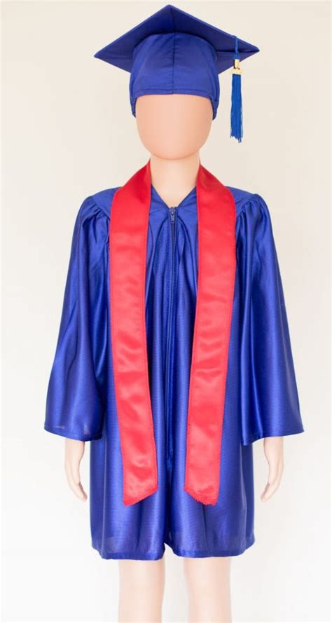 Pre School Cap And Gown Royal Blue With Red Stole Celtic Graduations