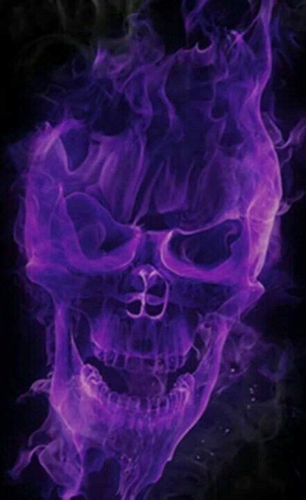 Pin By Nena Walker On Distintas Caraveras~~~ Purple Fire Skull