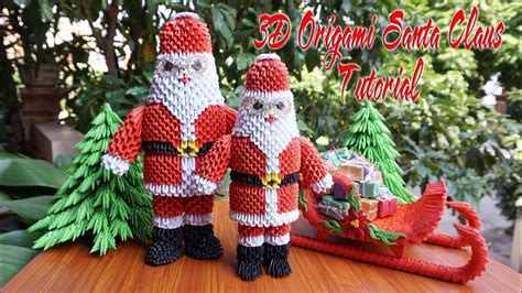 How To Make 3d Origami Santa Claus V2 Diy Paper Santa