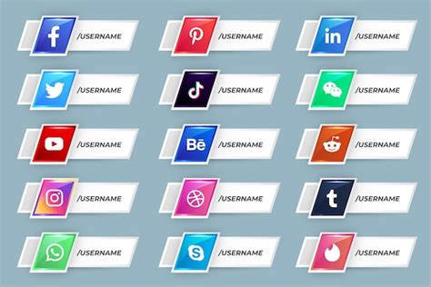 Premium Vector Social Media Logos Lower Thirds Collection Social