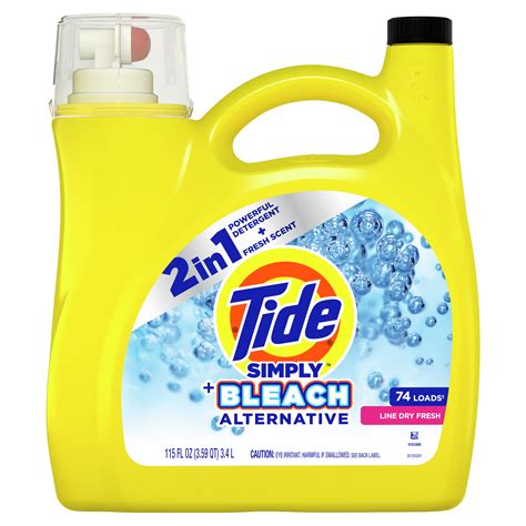 Tide Simply Bleach Alternative Liquid Laundry, 2 in 1 Powerful ...
