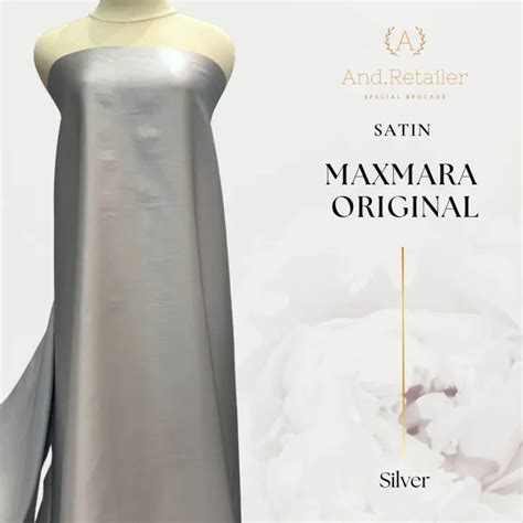 Kain Satin Maxmara Polos Pure Silk Original Warna Silver Lazada Indonesia