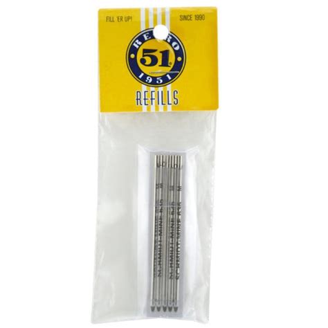 Retro 51 Ballpoint Pen Refills D 1 Size Black Pack Of 5