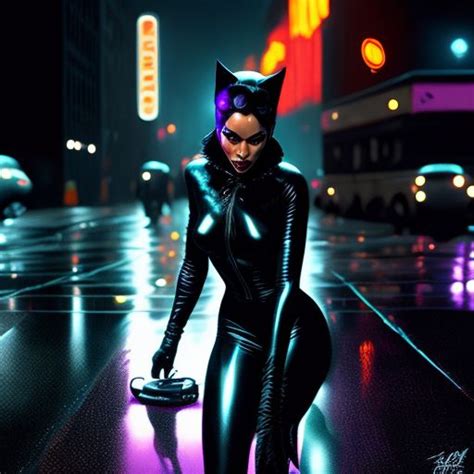Kravcinema Zoe Kravitz Catwoman On The Street At Night