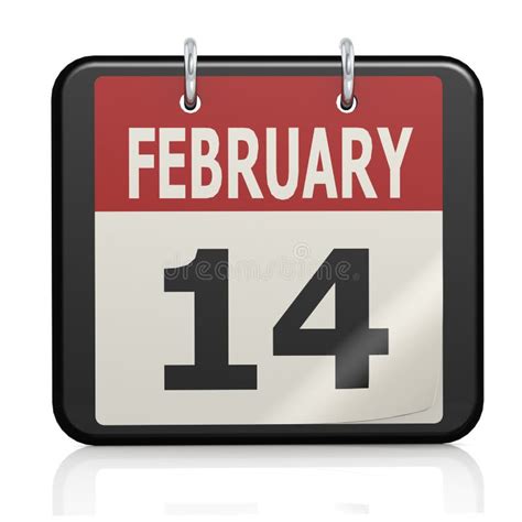 February 14 Valentine S Day Calendar Stock Illustration Illustration