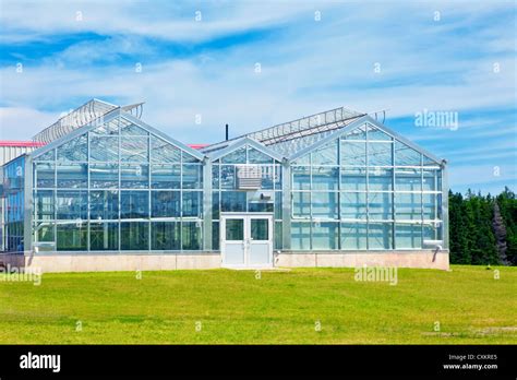 Large Commercial Glass Greenhouse Stock Photo Alamy