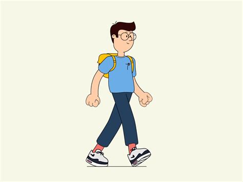 Airmax Dude Walkcycle Final Def By Remy Van Der Winden Walking Animation Walking Cartoon