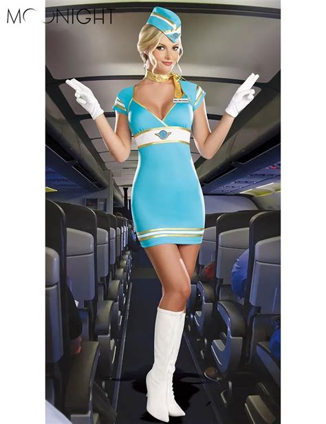 Buy Moonight Women Sexy Stewardess Uniforms Ladies Air Hostess Flight Attendant
