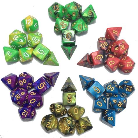 5 X 7 Die Series Polyhedral Dice Set 5 Colors Dungeons And Dragons