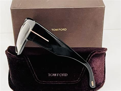 tom ford anoushka ft0371 f 01b 57mm shiny black cat eye sunglasses with smoke gray gradient non