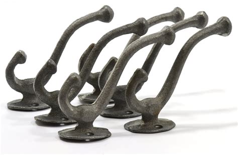 Cast Iron Hooks Unpainted Raw Hand Casted Iron 5