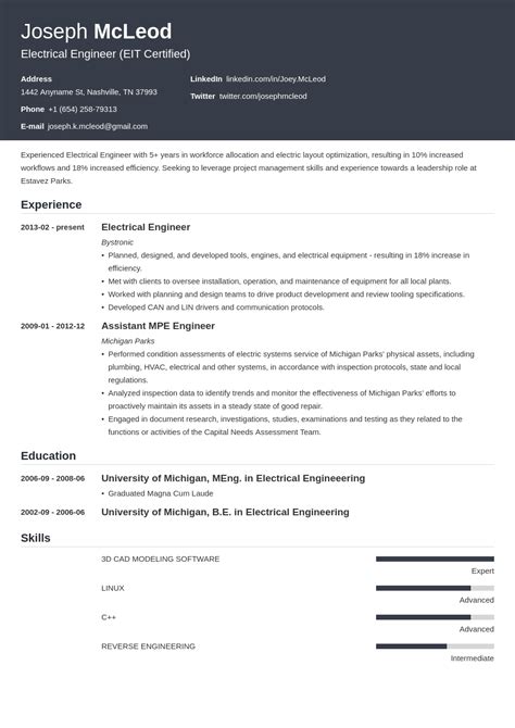 In engineering resume objective statement you must have. Pin on Resume Examples