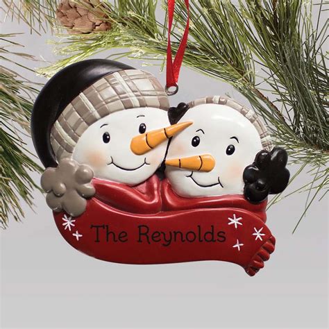 Engraved Snowman Couple Christmas Ornament Tsforyounow