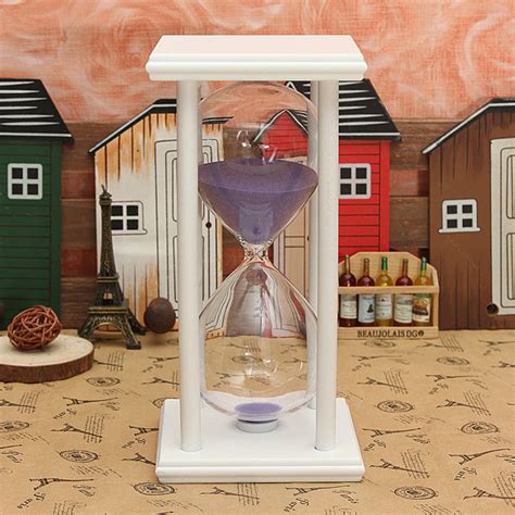 60 Minutes Wooden Frame Sandglass Hourglass Sand Timer Home Decor T