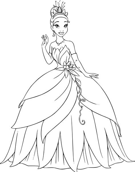 Coloriage Princesse Tiana À Imprimer Coloriage Disney Dedans