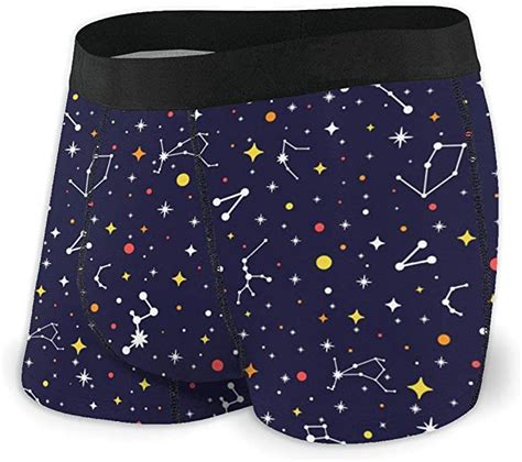 Galaxy Star Pattern Mens Boxer Briefs No Ride Up Underwear Boxers Black