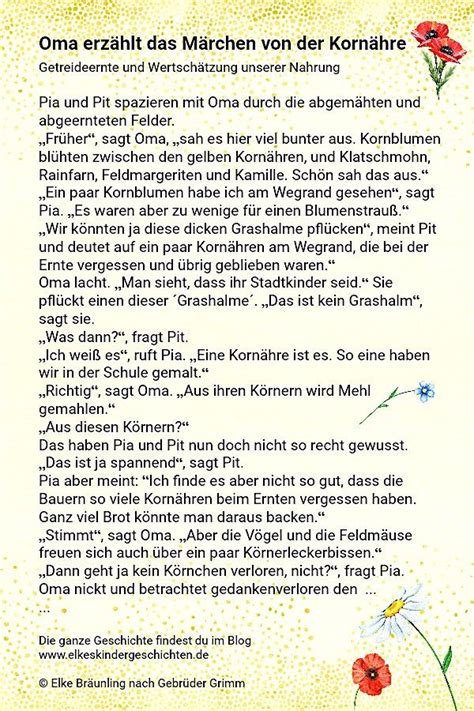 Finden sie hier traueranzeigen, todesanzeigen und beileidsbekundungen aus ihrer tageszeitung oder passende hilfe im trauerfall. Oma erzählt das Märchen von der Kornähre * Elkes ...