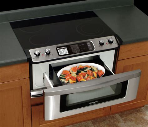 An electric cooktop and gas fueled convection wall oven). Sharp KB5121KS 30 Inch Electric Cooktop and Microwave ...