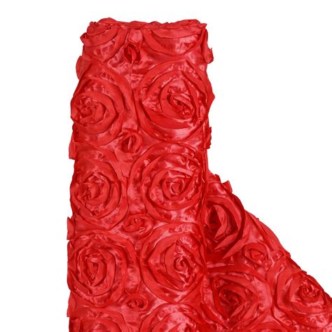 54 X 4 Yards Coral Satin Rosette Fabric By The Bolt Efavormart