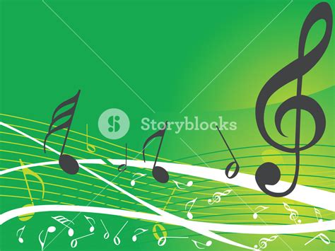 Green Musical Background With Different Notes Royalty Free Stock Image
