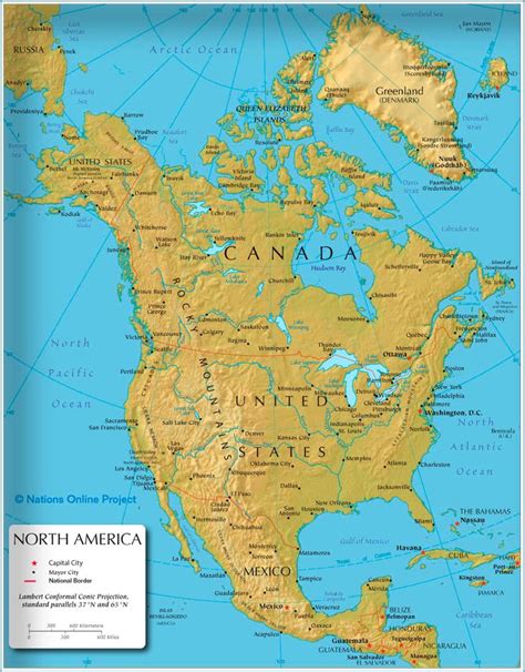 América Del Norte Mapas Geográficos De América Del Norte North