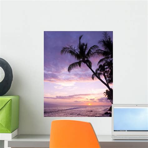 Tropical Sunset Wall Mural By Wallmonkeys Peel And Stick Graphic 18 In