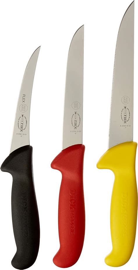 f dick ergogrip knife set 3 piece butcher knife set consisting of flexibel