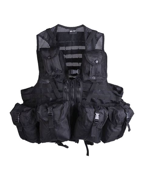 Tactical Vest With Modular System And 8 Pockets Mil Tec Black