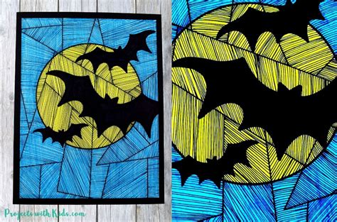 Easy Bat Art Project With Printable Projects With Kids