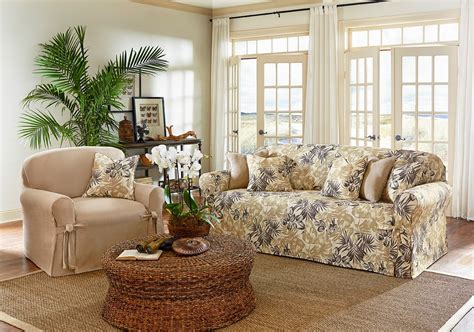 Sure Fit Slipcovers Leafy Breezy Easy Tropical Floral
