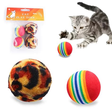 Pet Cats Ball Toys Interactive Toy Play Chewing Rattle Scratch Training