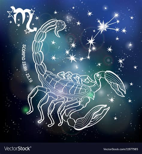 Scorpio Zodiac Signhoroscope Circlespace Dark Vector Image