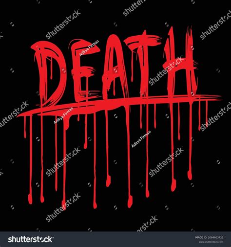 Death Word Red Blood Concept Bloody Stock Vector Royalty Free
