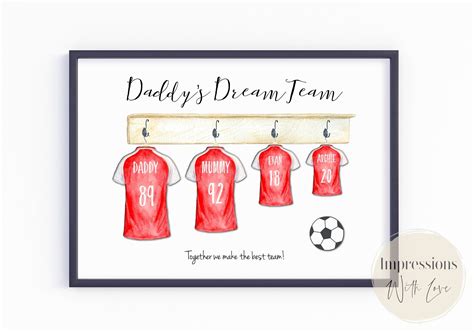 Fathers Day T Football Print Dads Dream Team Ts For Etsy Uk