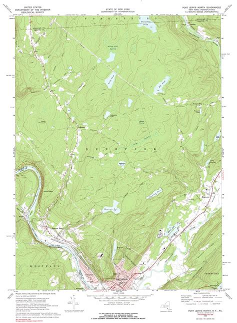 Port Jervis North Topographic Map 124000 Scale New York