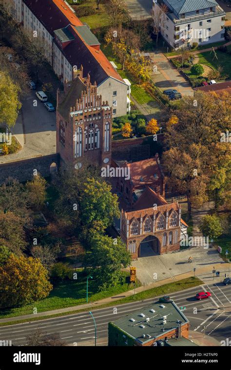 Aerial View Gate In The Style Of Brick Gothic Neubrandenburg