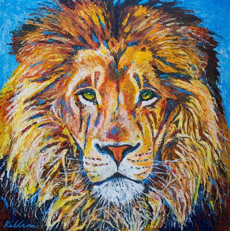 Lions Head Painting By Patrick Killian Pixels