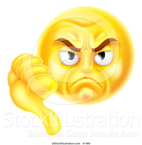 Vector Illustration Of A Cartoon Unhappy Yellow Emoji Emoticon Giving A
