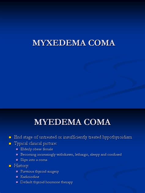 Myxedema Coma Pdf Hypothyroidism Coma