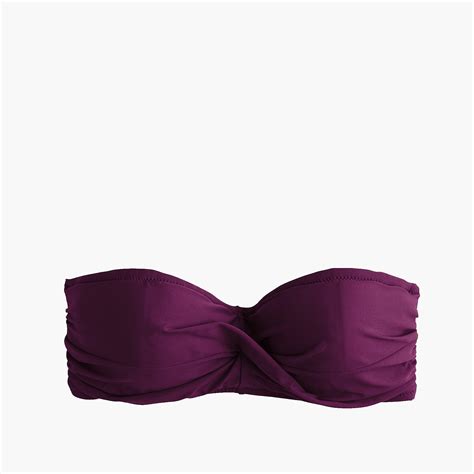 Jcrew Synthetic Twist Bandeau Underwire Bikini Top In Iris Purple Lyst