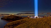 The Imagine Peace Tower near Reykjavik, Iceland, for the International ...