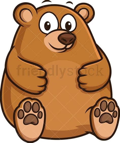 Fat Bear Cartoon Clipart Vector Friendlystock