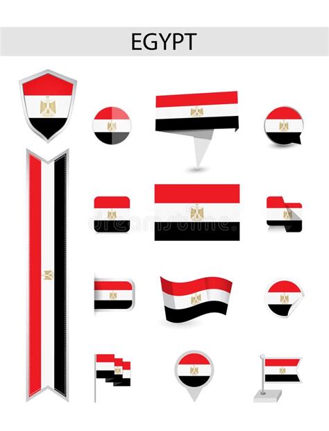 Egypt Collection Set With Traditional Symbols Of Country Signs Of